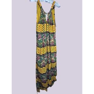 BCBGMAXAZRIA Paisley Halter Maxi Dress Dark Honey Yellow CRY6X180-E7G Size S NWT